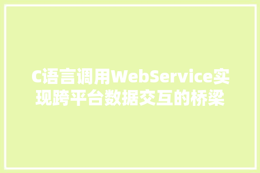 C语言调用WebService实现跨平台数据交互的桥梁