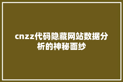 cnzz代码隐藏网站数据分析的神秘面纱