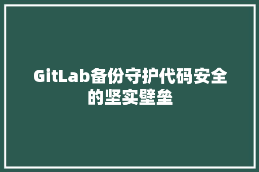 GitLab备份守护代码安全的坚实壁垒
