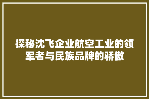 探秘沈飞企业航空工业的领军者与民族品牌的骄傲