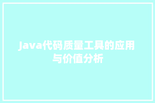 Java代码质量工具的应用与价值分析