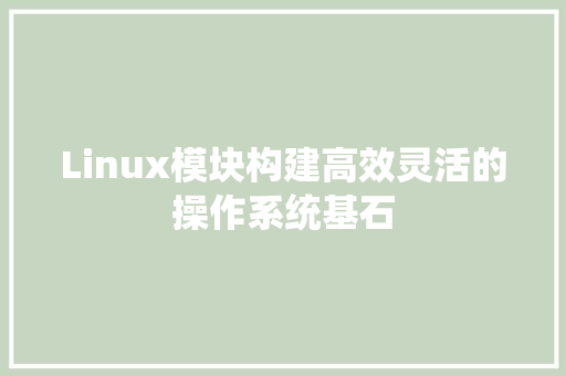 Linux模块构建高效灵活的操作系统基石