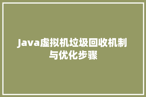 Java虚拟机垃圾回收机制与优化步骤