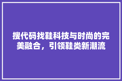 搜代码找鞋科技与时尚的完美融合，引领鞋类新潮流