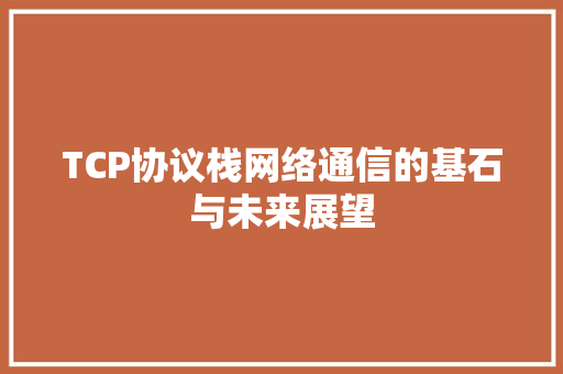 TCP协议栈网络通信的基石与未来展望