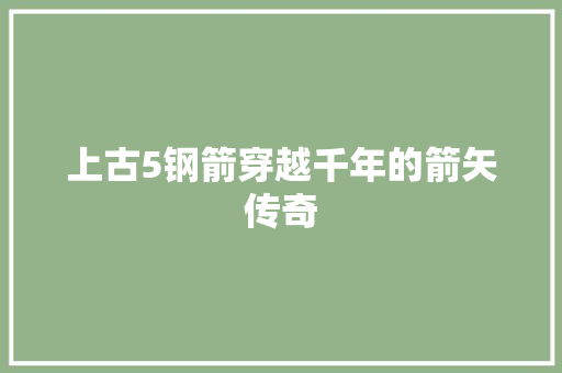 上古5钢箭穿越千年的箭矢传奇