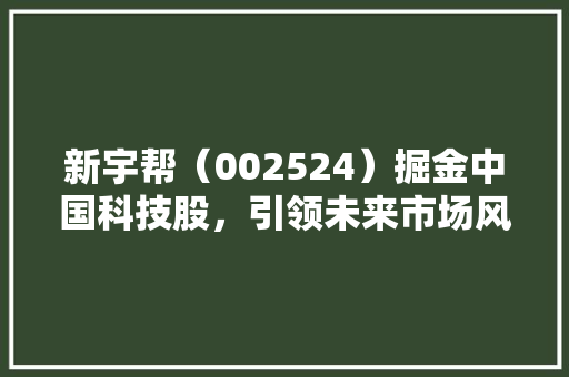 新宇帮（002524）掘金中国科技股，引领未来市场风向标