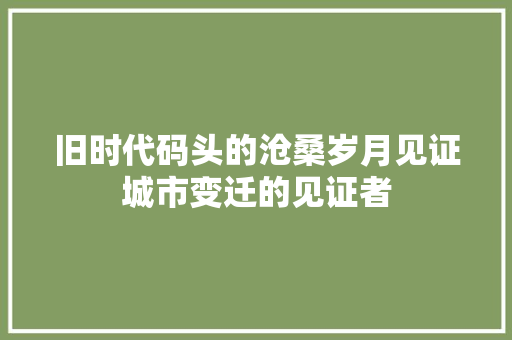 旧时代码头的沧桑岁月见证城市变迁的见证者