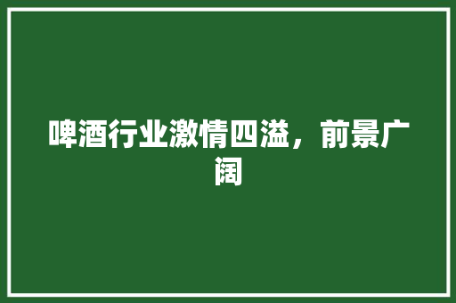 啤酒行业激情四溢，前景广阔