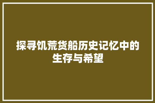 探寻饥荒货船历史记忆中的生存与希望