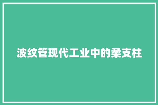 波纹管现代工业中的柔支柱