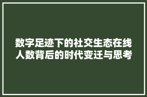 数字足迹下的社交生态在线人数背后的时代变迁与思考