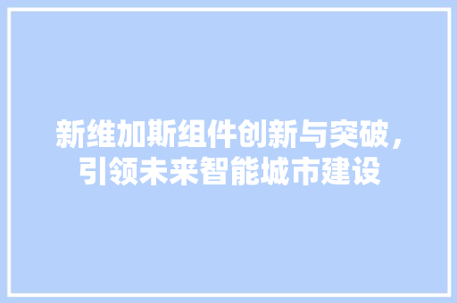 新维加斯组件创新与突破，引领未来智能城市建设