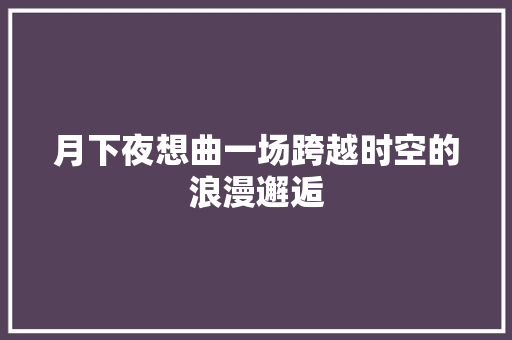 月下夜想曲一场跨越时空的浪漫邂逅