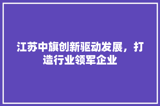 江苏中旗创新驱动发展，打造行业领军企业
