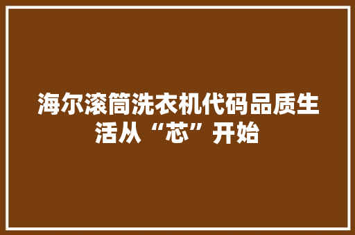 海尔滚筒洗衣机代码品质生活从“芯”开始