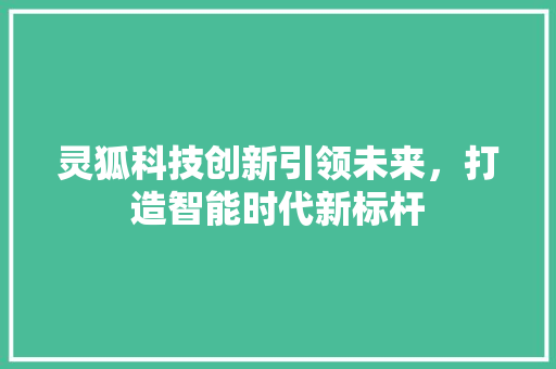 灵狐科技创新引领未来，打造智能时代新标杆